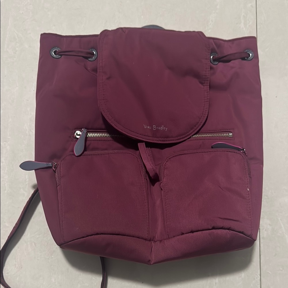 Vera Bradley Maroon Backpack with Pockets